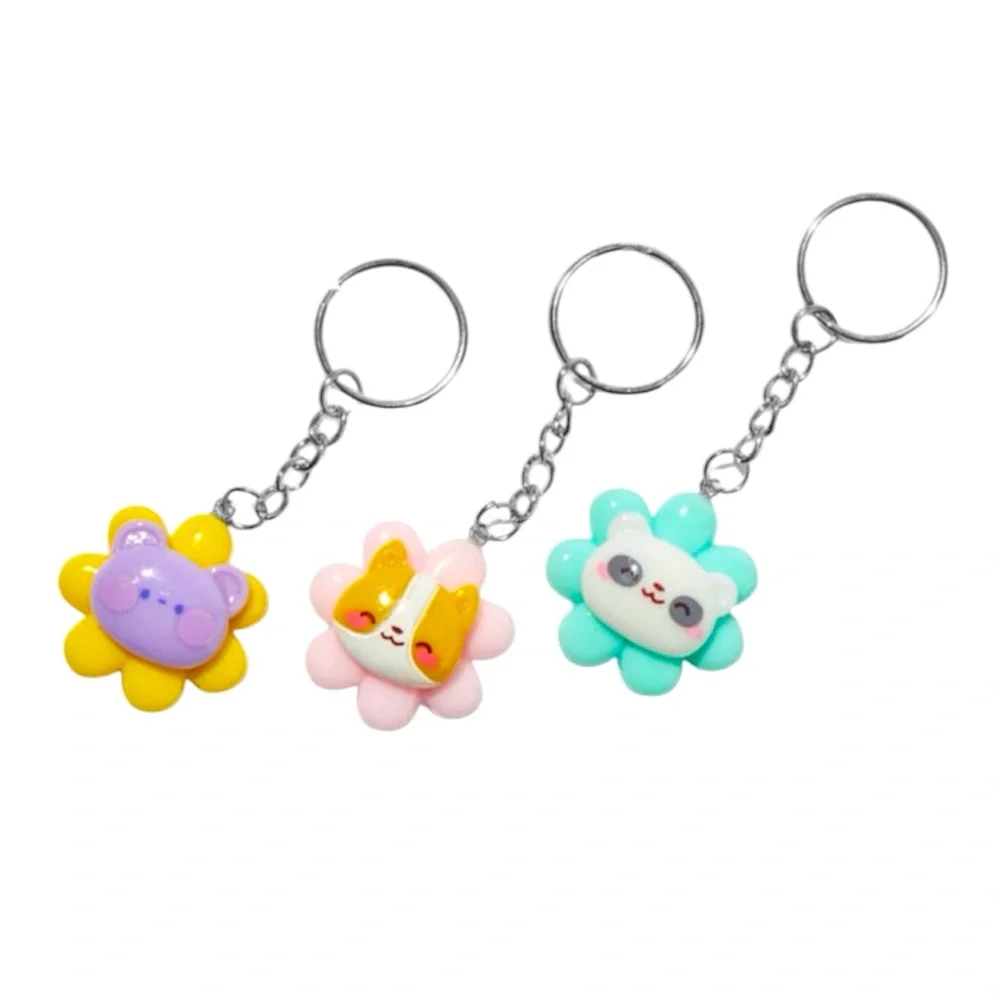 5-Pack Animal Critters Flowers Best Friends Keychains Set - NWT